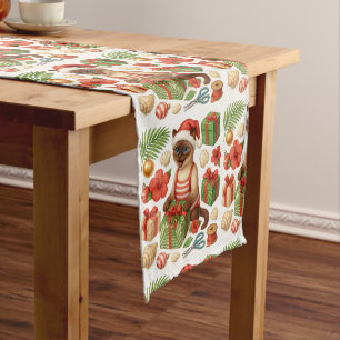 Cat Christmas Summer July Pool Party Short Table Runner