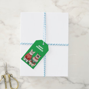 Cat Christmas Tags, Tabby and Siamese Cats Gift Tags