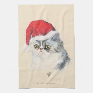 Cat Christmas Tea Towel