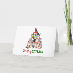 Cat Christmas Tree Cat Lover Christmas Card