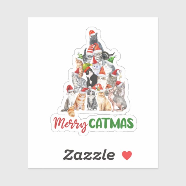Cat Christmas Tree Cat Lover Christmas Holiday (Sheet)