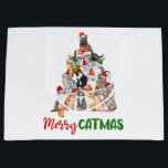 Cat Christmas Tree Cat Lover Christmas Holiday  Large Gift Bag<br><div class="desc">A fun Christmas gift bag for the cat lover. Merry Catmus Christmas tree filled with cats! Available in 3 sizes of bags.</div>