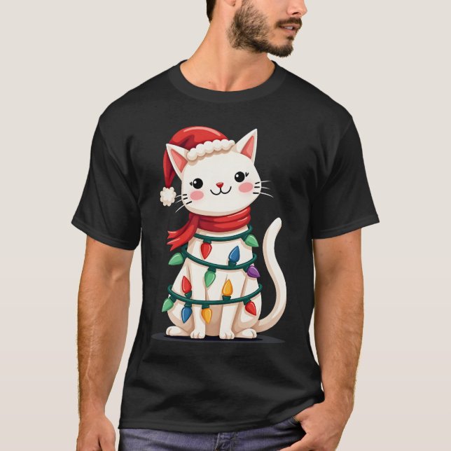 Cat Christmas Tree Christmas (1) T-Shirt (Front)