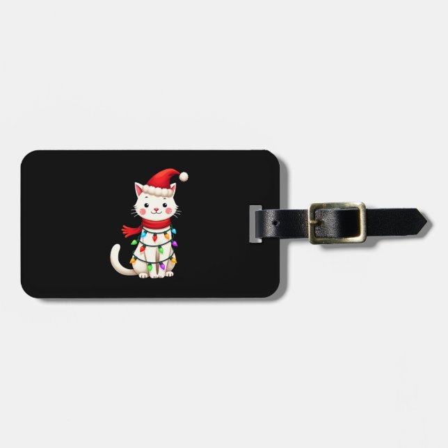 Cat Christmas Tree Christmas (2) Luggage Tag (Front Horizontal)