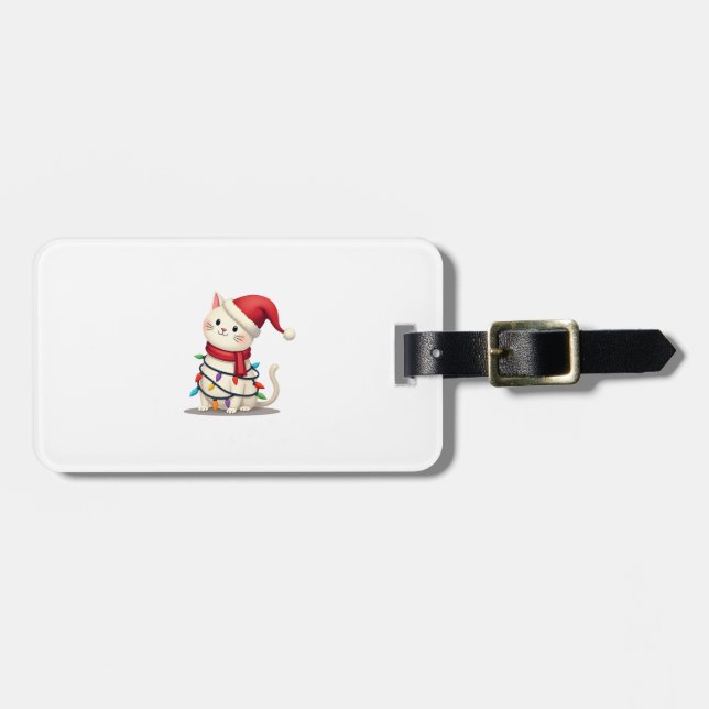 Cat Christmas Tree Christmas (2) Luggage Tag (Front Horizontal)