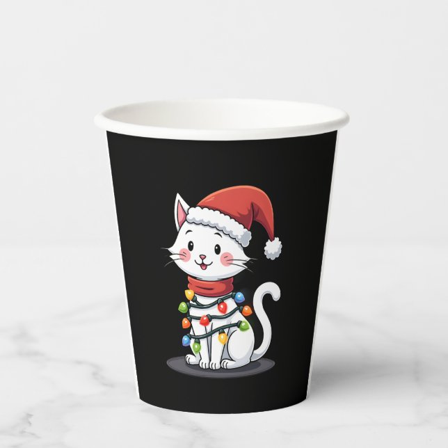 Cat Christmas Tree Christmas (3) Paper Cups (Front)