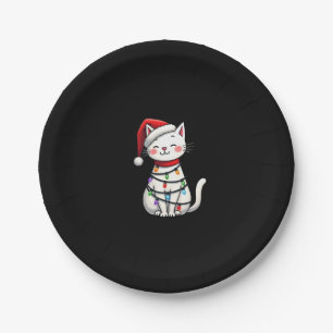Cat Christmas Tree Christmas (5) Paper Plate
