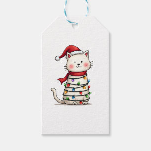 Cat Christmas Tree Christmas (6) Gift Tags
