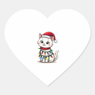 Cat Christmas Tree Christmas Heart Sticker