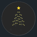 Cat Christmas Tree Cute Black Kitten Lover Meowy W Classic Round Sticker<br><div class="desc">Cat Christmas Tree Cute Black Kitten Lover Meowy Women Kids</div>