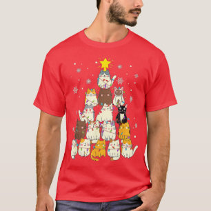 Cat Christmas Tree Funny Christmas Merry Catmas Bo T-Shirt