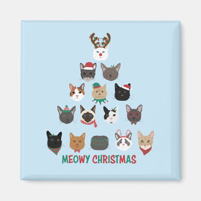 Cat Christmas Tree Magnet (Front)