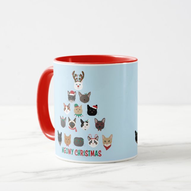 Cat Christmas Tree Mug (Front Left)