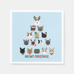 Cat Christmas Tree Napkin
