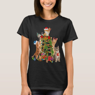 Cat Christmas Tree Ugly Christmas Cat Mom Cat Dad T-Shirt
