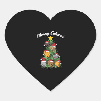 Cat Christmas Tree Xmas Christmas Present & Gift Heart Sticker