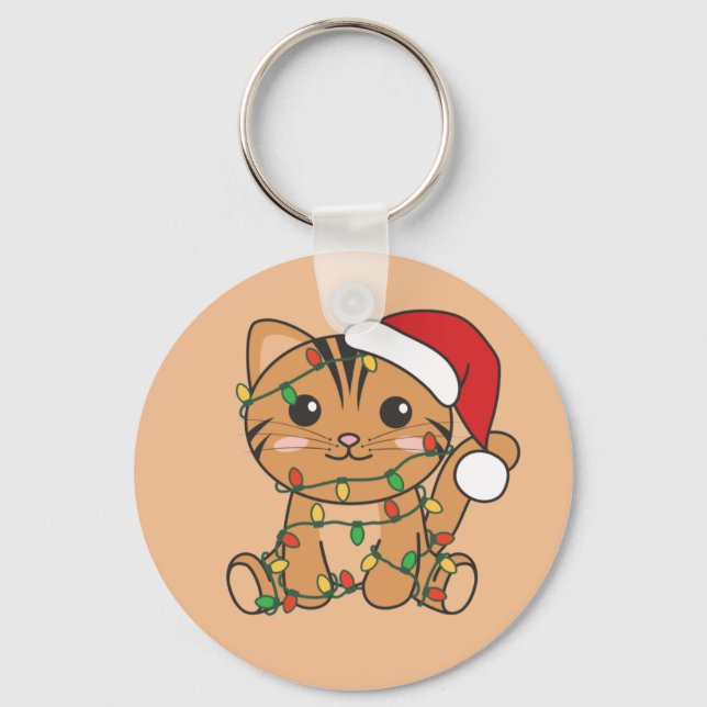 Cat Christmas Winter Animals Cats Keychain (Front)