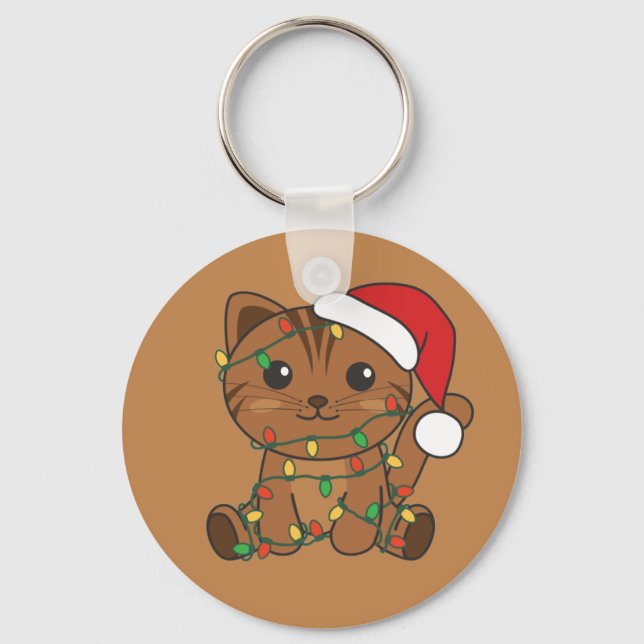 Cat Christmas Winter Animals Cats Keychain (Front)