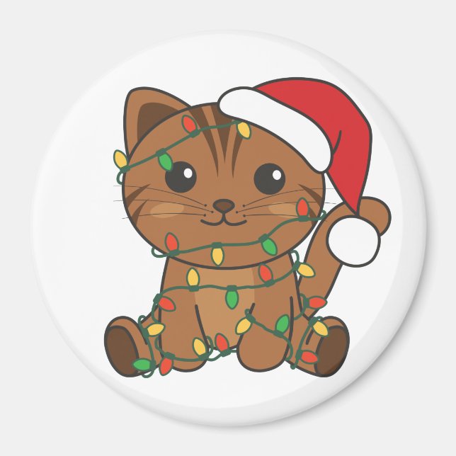 Cat Christmas Winter Animals Cats Magnet (Front)