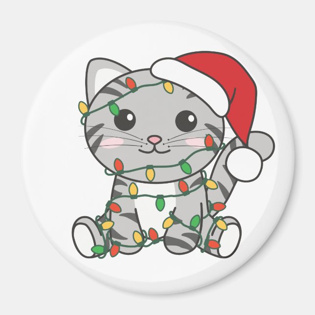 Cat Christmas Winter Animals Cats Magnet (Front)