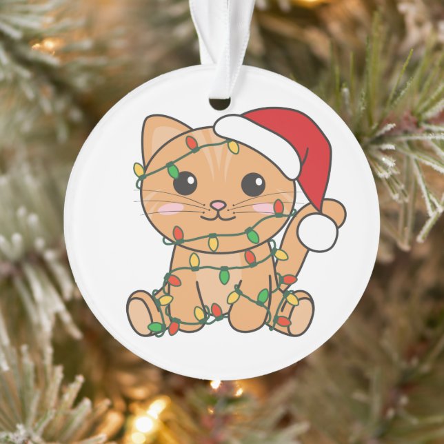 Cat Christmas Winter Animals Cats Ornament (Tree)