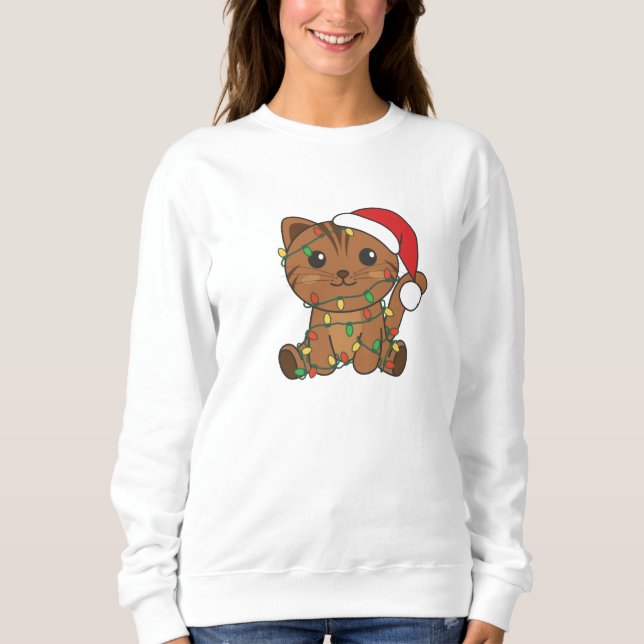 Cat Christmas Winter Animals Cats Sweatshirt (Front)