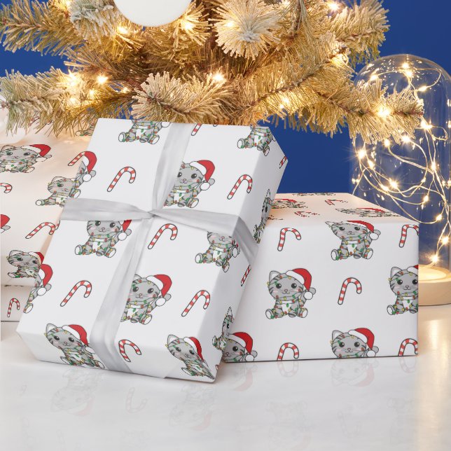 Cat Christmas Winter Animals Cats Wrapping Paper (Holidays)