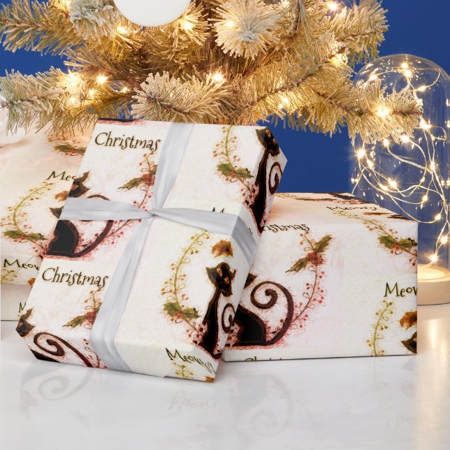 Cat Christmas Wrapping Paper (Holidays)