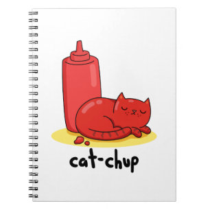 Cat-chup Funny Red Ketchup Cat Pun  Notebook