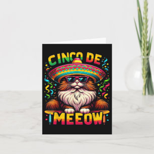 Cat Cinco De Meow Mexican Party Kids Cinco De Mayo Card
