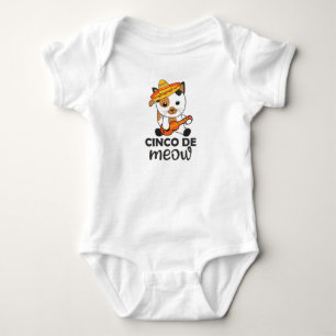 Cat Cinco De Meow Mexican Sombrero Cats Baby Bodysuit