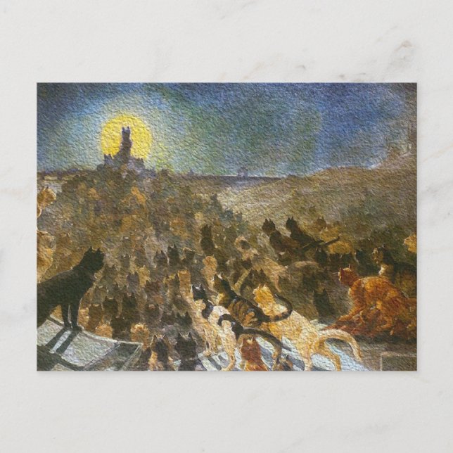 Cat City Postcard! Théophile Steinlen Vintage Art Postcard (Front)