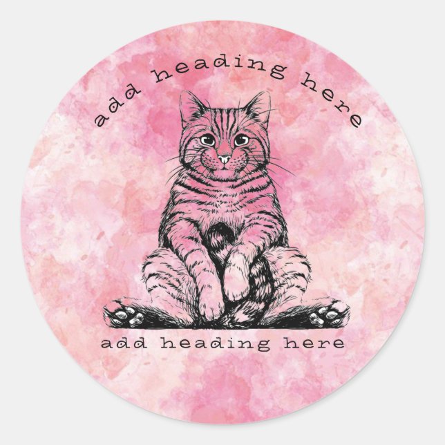 Cat Classic Round Sticker (Front)