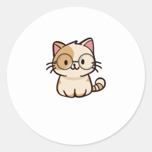 Cat classic round sticker