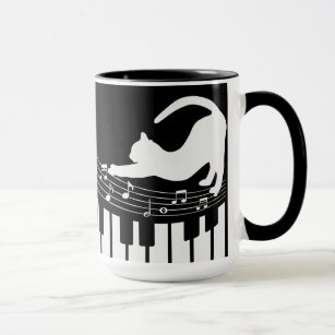 Cat Classical Jazz Piano Keyboard Player Coffee Mug