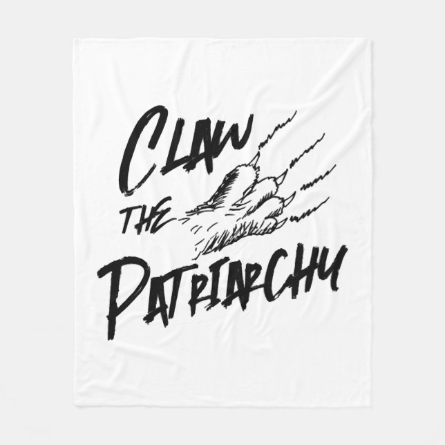 Cat Claw the Patriarchy Fleece Blanket (Front)