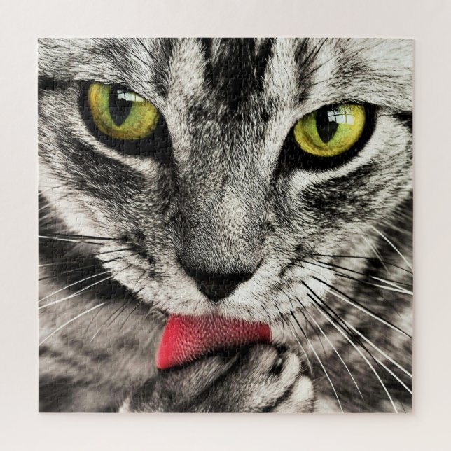 Cat Cleaning - Jigsaw Puzzle (Vertical)