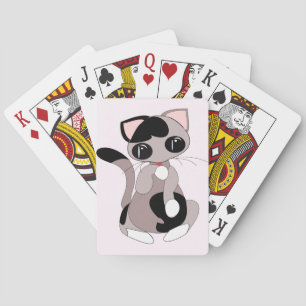 Cat Cleaning Pink Playing Cards - Customisable