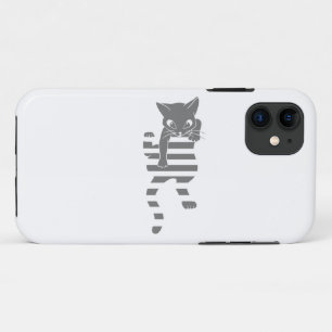Cat climbing page lines - Choose background colour iPhone 11 Case