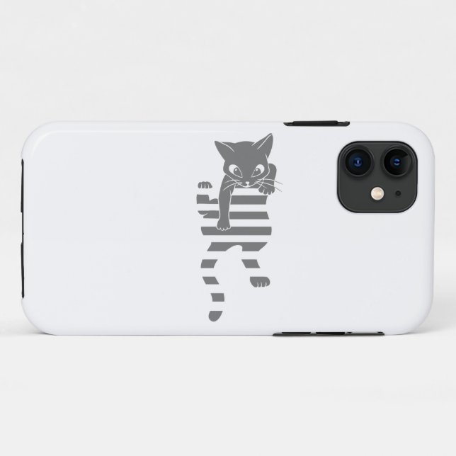 Cat climbing page lines - Choose background colour Case-Mate iPhone Case (Back (Horizontal))