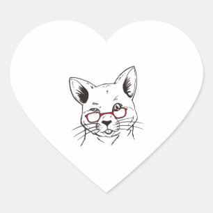 Cat Clipart Heart Sticker
