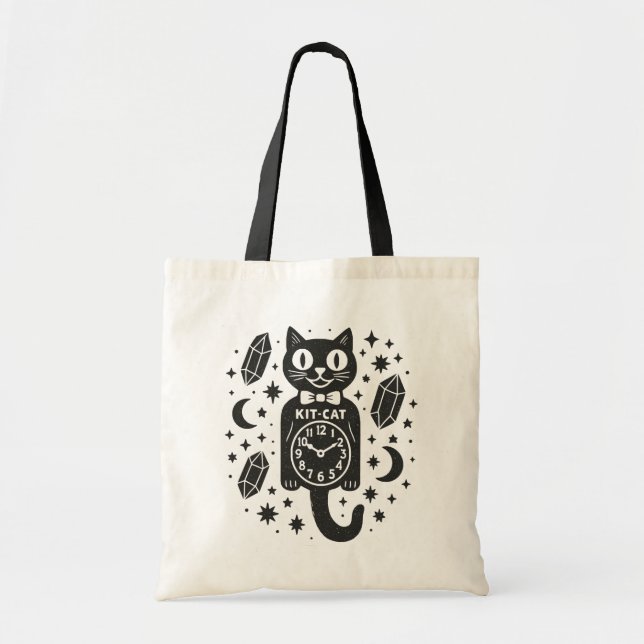 Cat Clock Tote Bag (Front)