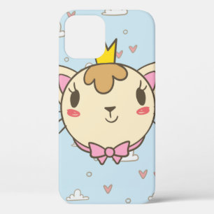 Cat cloud heart texture kitten iPhone 12 case