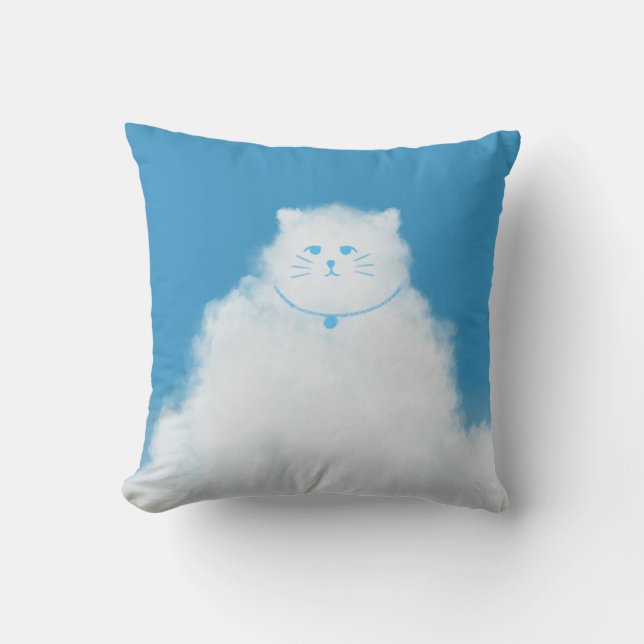 Cat Clouds Blue Sky Cushion (Front)