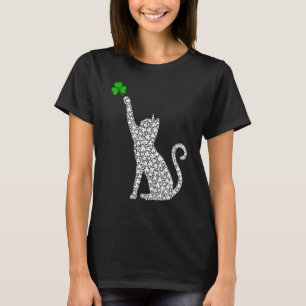 Cat Clover Shamrock St Patrick's Day Irish Catrick T-Shirt
