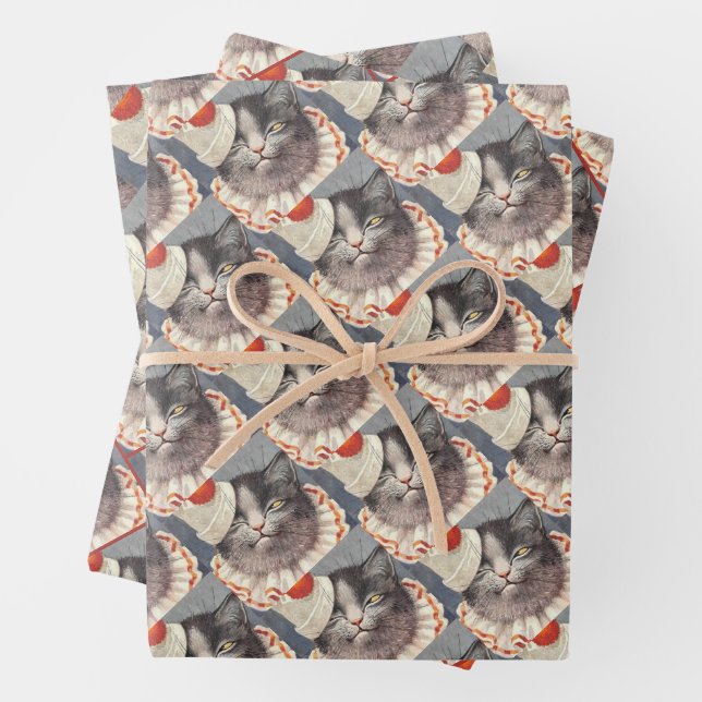 Cat Clown by Arthur Thiele Wrapping Paper Sheet (In situ)