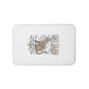 Cat Club Cat Anatomy Scientific Diagram Vintage Ve Bath Mat