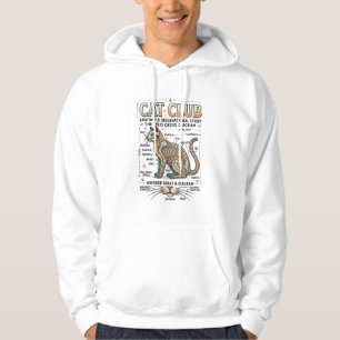 Cat Club Cat Anatomy Scientific Diagram Vintage Ve Hoodie