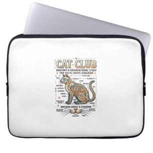 Cat Club Cat Anatomy Scientific Diagram Vintage Ve Laptop Sleeve