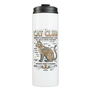 Cat Club Cat Anatomy Scientific Diagram Vintage Ve Thermal Tumbler